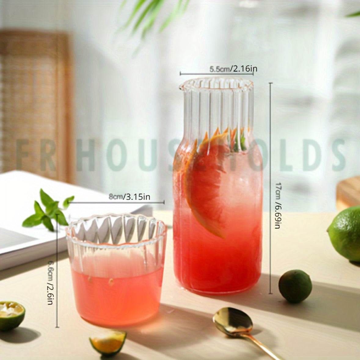 550ml Bedside Decanter Bottle with Glass – Elegant Hydration, Anytime