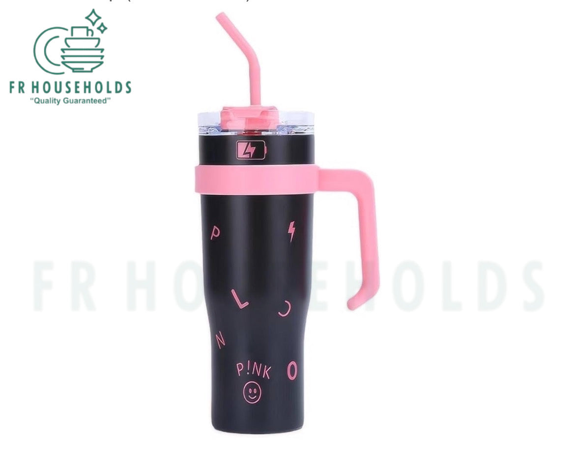 40oz Stylish Stainless Steel Tumbler with Steel Straw
