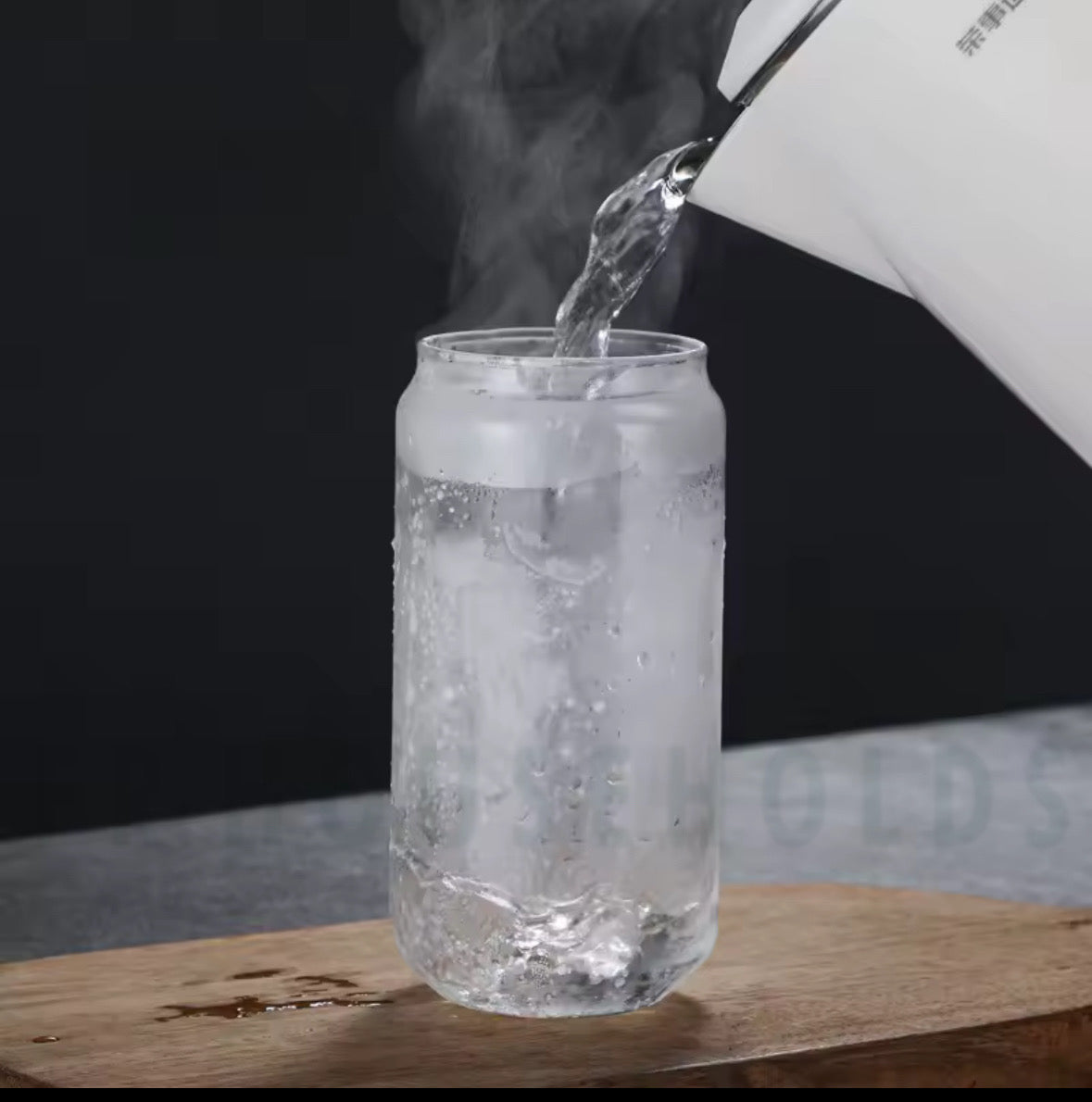550ml Can Shape Iced Glass with Bamboo Lid & Glass Straw – Aesthetic & Eco-Friendly Drinkware | 1pc