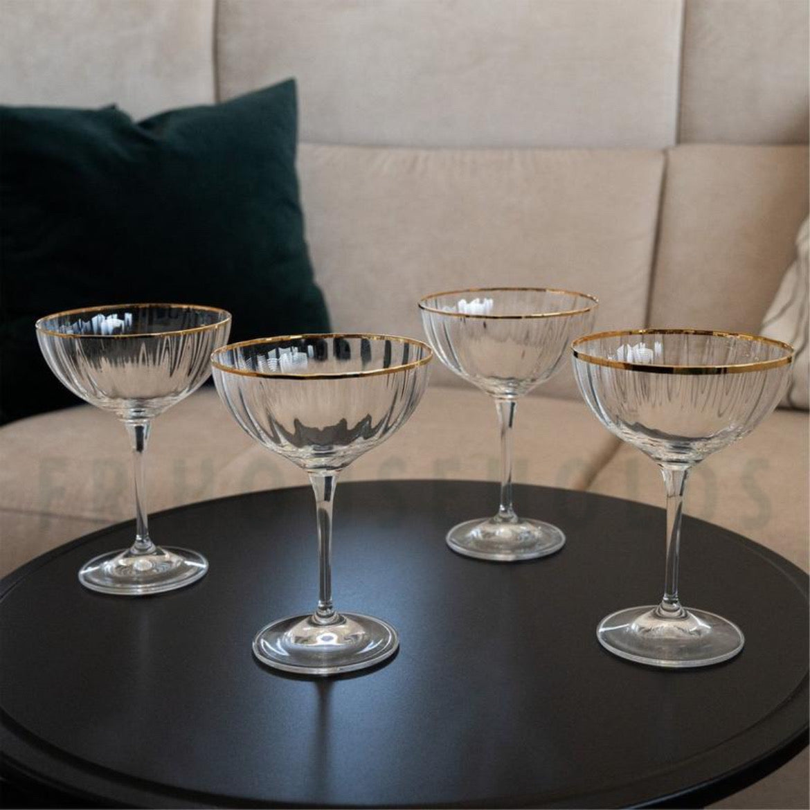 Deco Crystal Cocktail Stem Glass Set of 6 - 250ml