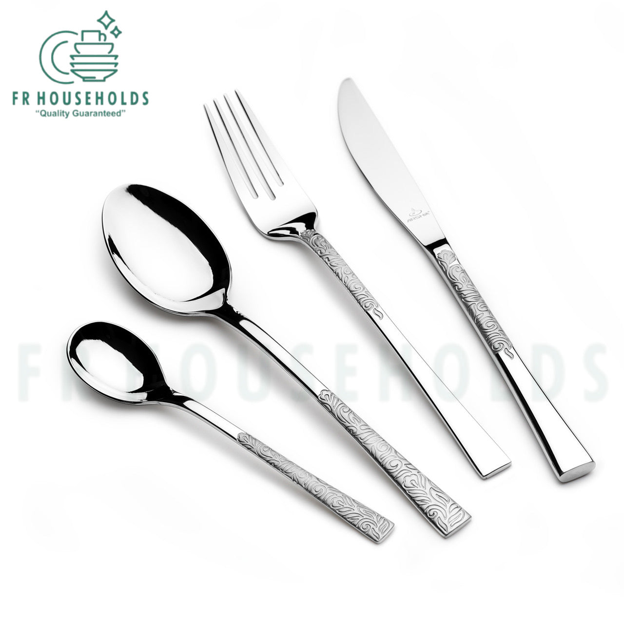 Arshia Stainless Steel Cutlery Sets 50pcs Silver | 12 Persons Serving