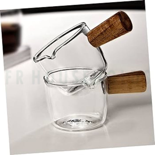 75ml Coffee Measuring Tool – Real Borosilicate Glass with Wooden Handle | Precision Coffee Tool