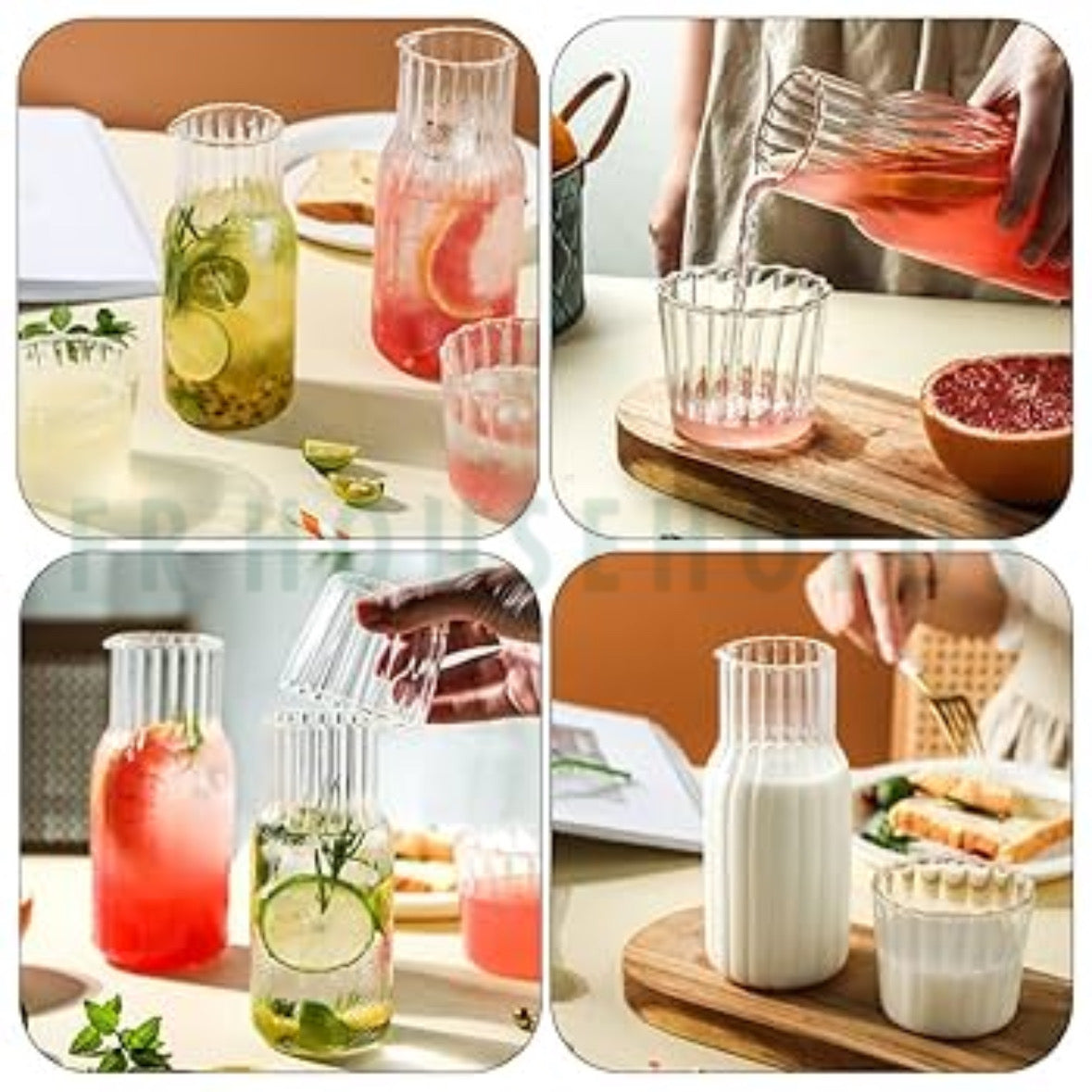 550ml Bedside Decanter Bottle with Glass – Elegant Hydration, Anytime