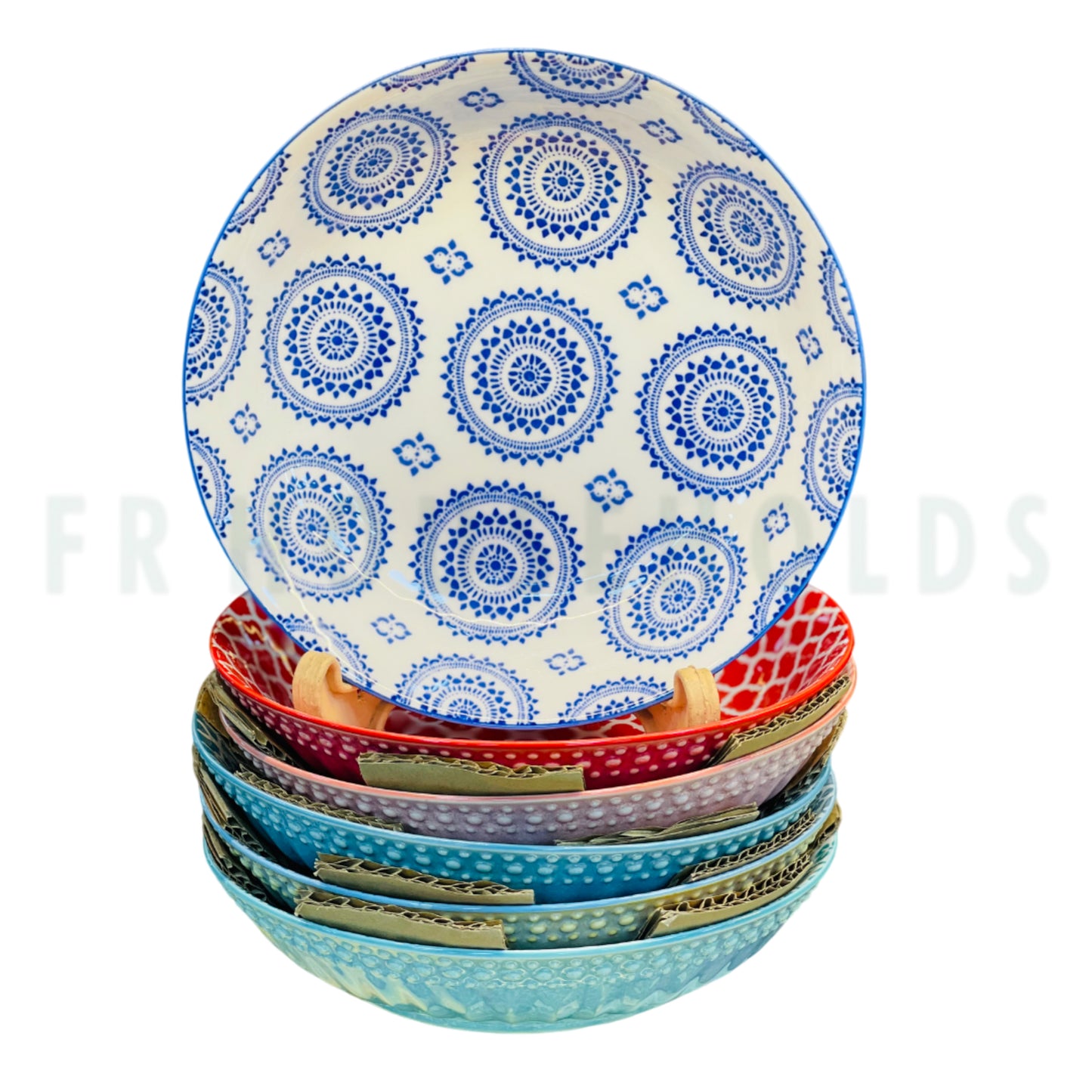 Stoneware DannyHomes Deep Plates Mix & Match - 6PC