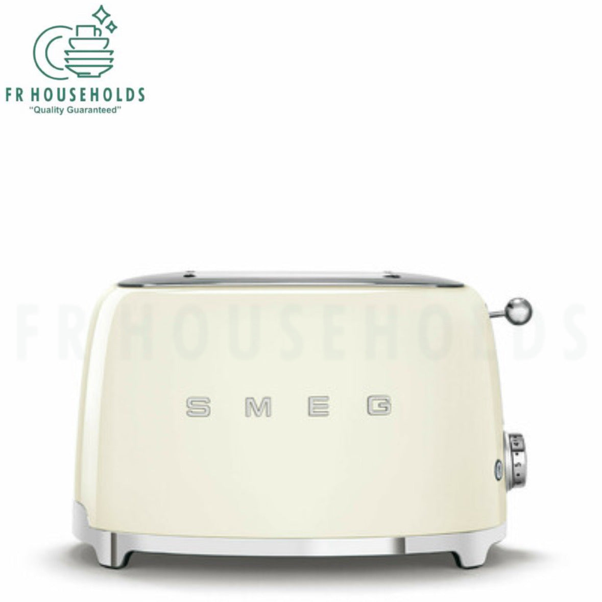 SMEG Retro Toaster Machine – Premium Stainless Steel 2-Slice Toaster with Adjustable Browning & Wide Slots | Beige