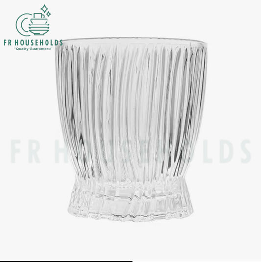 Ribbed Crystal Drink Glass | 300ml - 10oz - 6PC