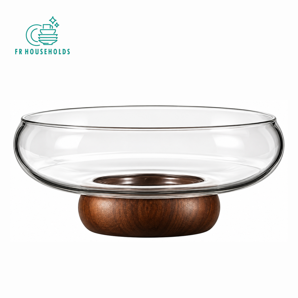 Pedestal Fruit & Serving Bowl with Wooden Base