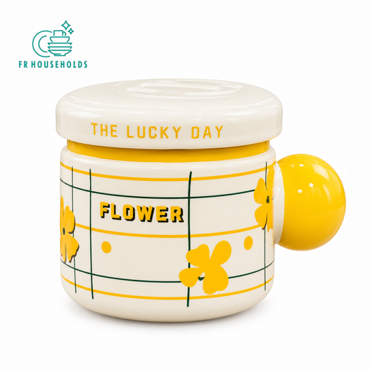 Aesthetic Printed Ceramic Coffee & Tea Mug with Lid | Cozy Life & Flower Designs