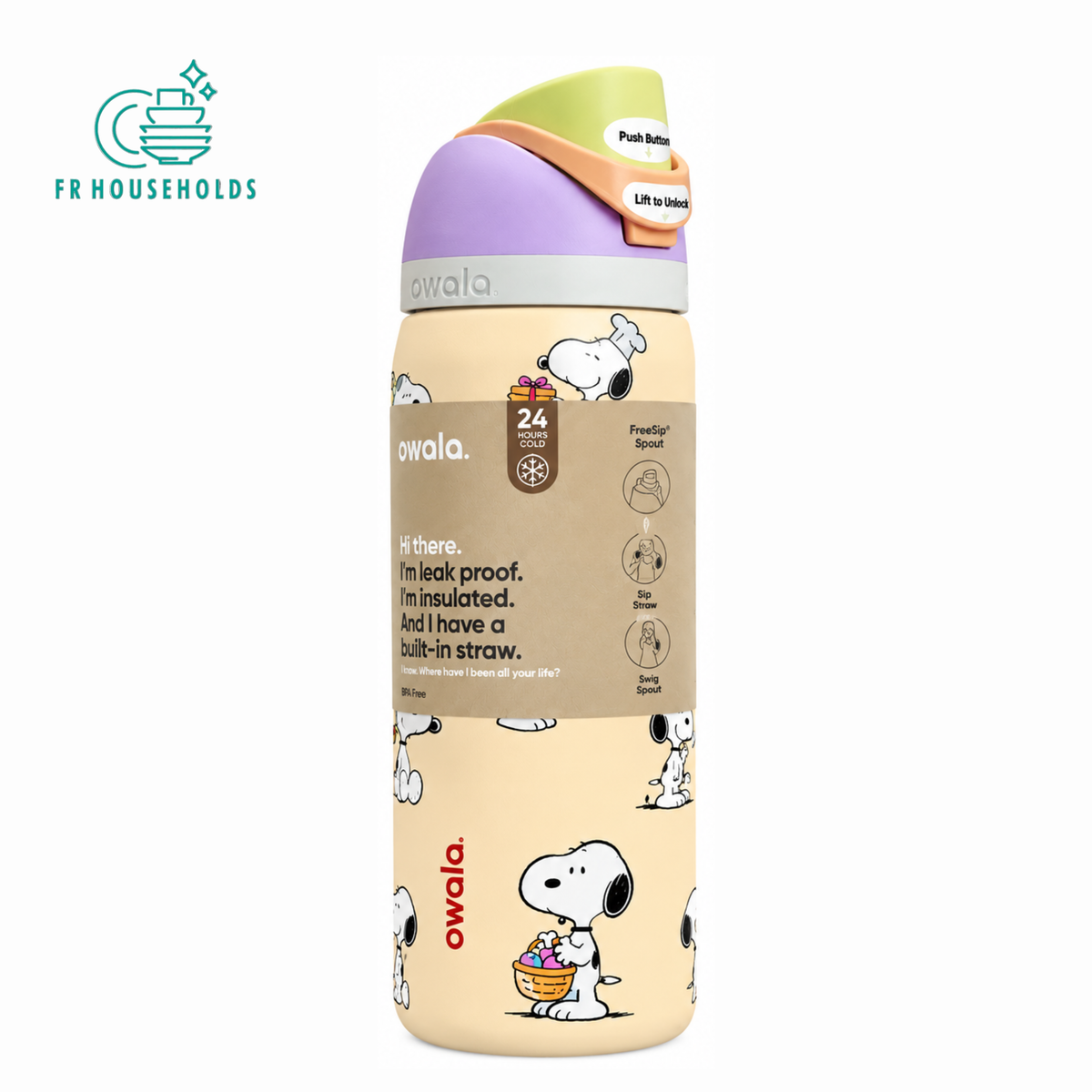 Owala FreeSip® Water Bottle - 32oz | Snoopy Peanuts