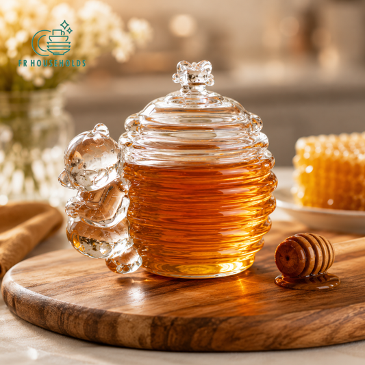 Crystal Clear Honey Bear Jar with Lid | FR HOUSEHOLDS