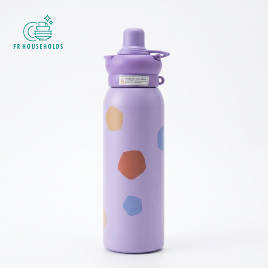 Purple Abstract Spot Stainless Steel Insulated Water Bottle