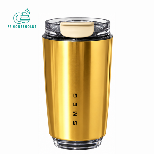 SMEG Style Insulated Coffee Travel Mug – 320ml | Sunburst Gold