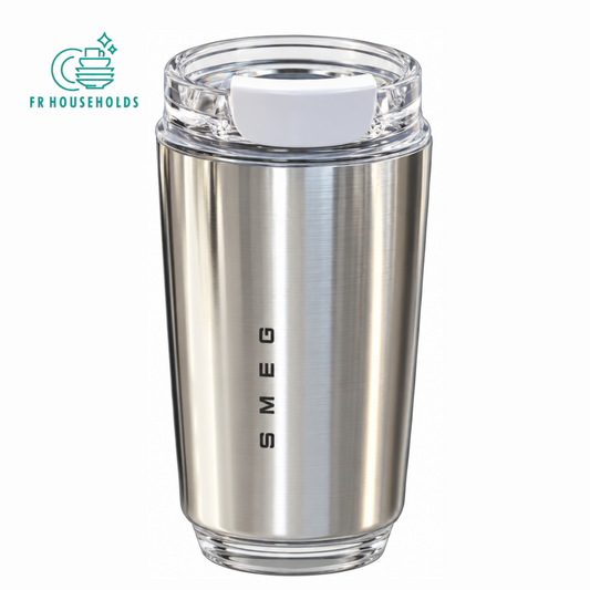 SMEG Style Insulated Coffee Travel Mug – 320ml | Silver