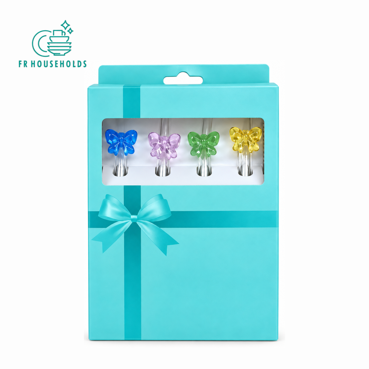 Butterfly Straw Set – 4 Pcs with Gift Box