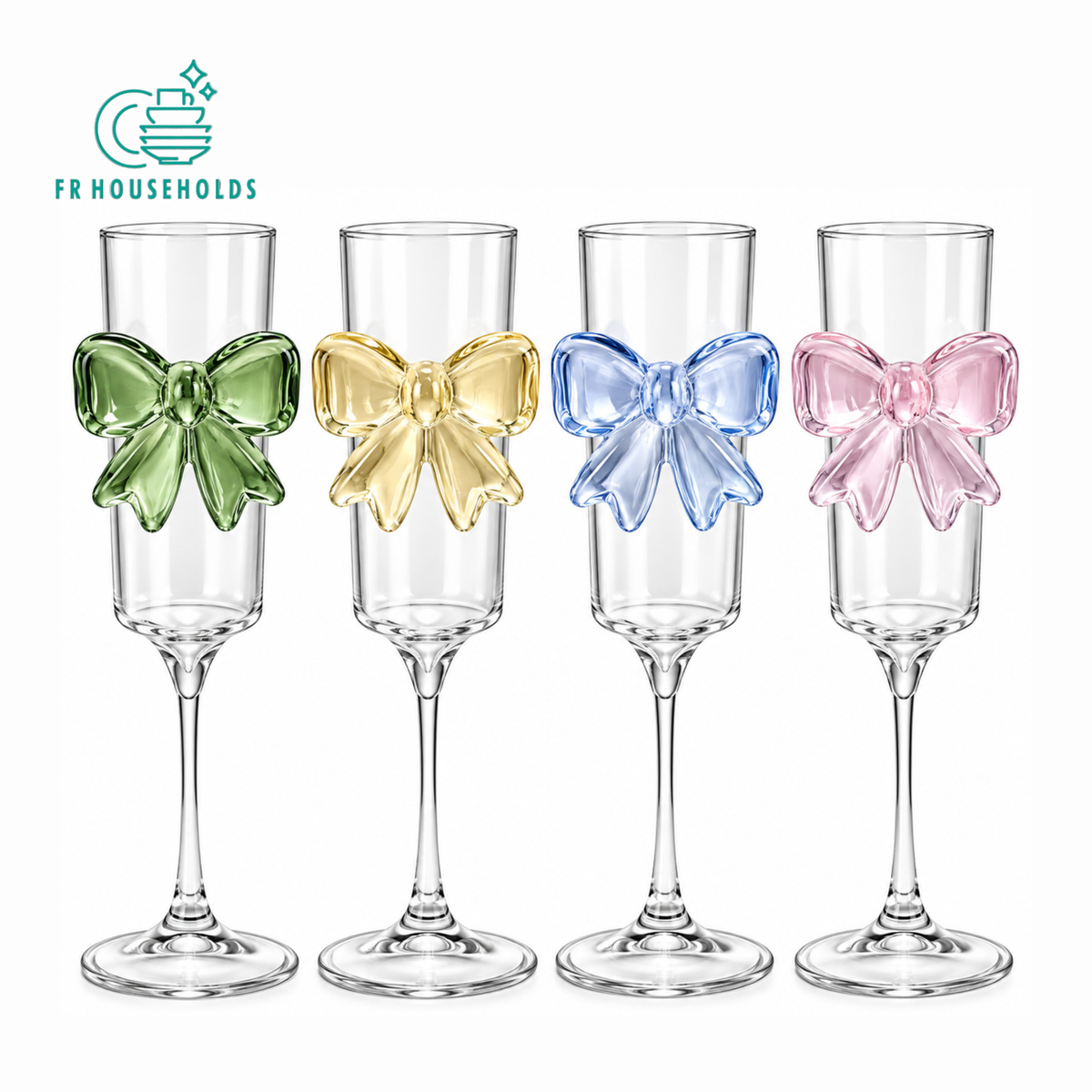 Bow Design Glass Fluet – Aesthetic Stemmed Drinking Glass
