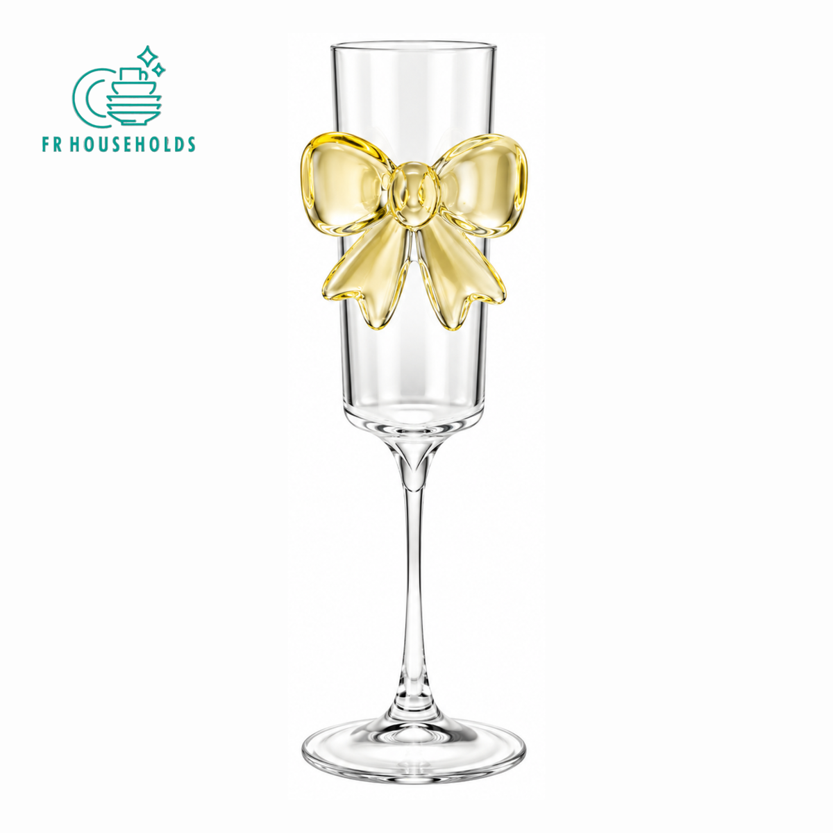Bow Design Glass Fluet – Aesthetic Stemmed Drinking Glass