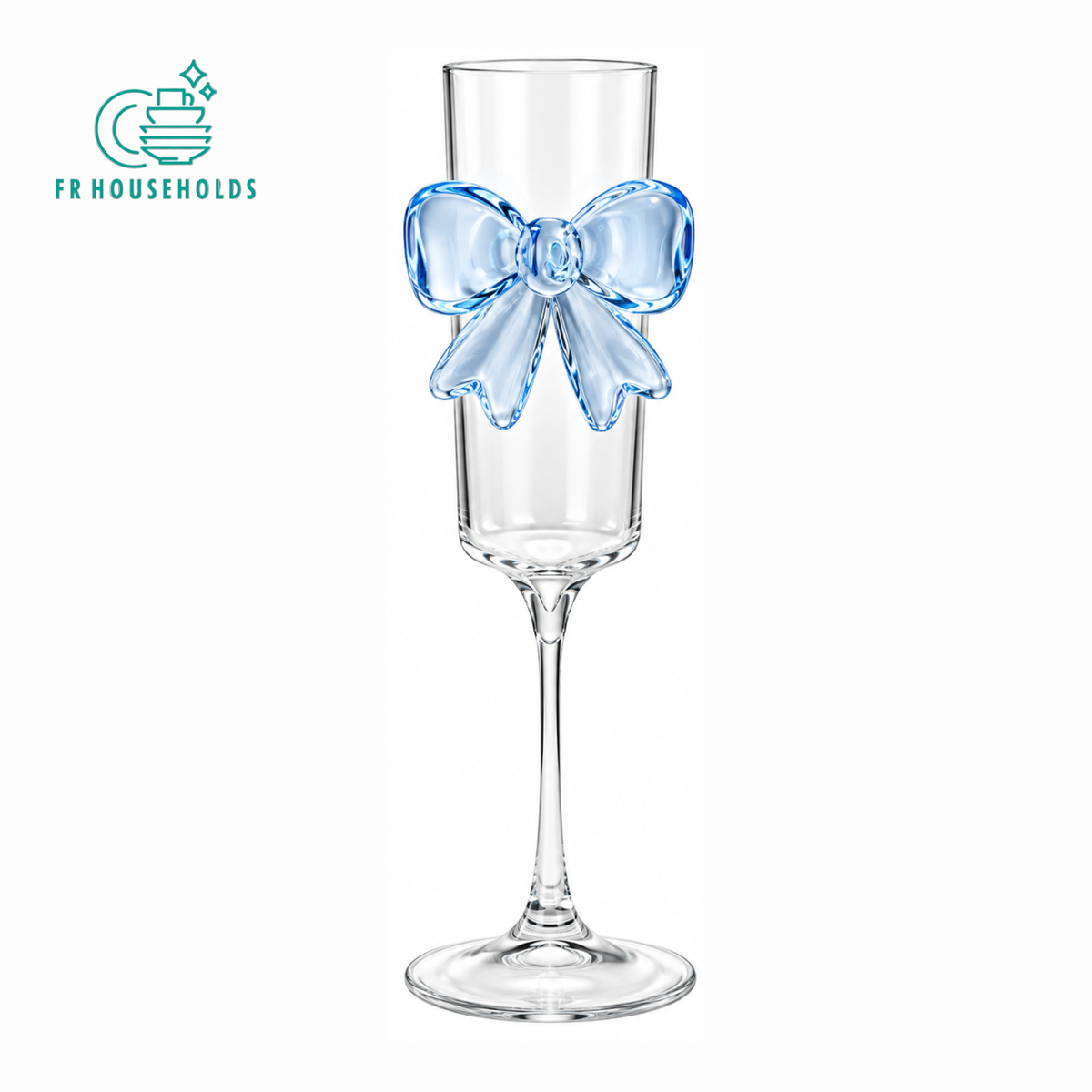 Bow Design Glass Fluet – Aesthetic Stemmed Drinking Glass