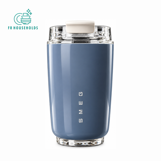 SMEG Slate Grey Travel Tumbler with Clear Lid