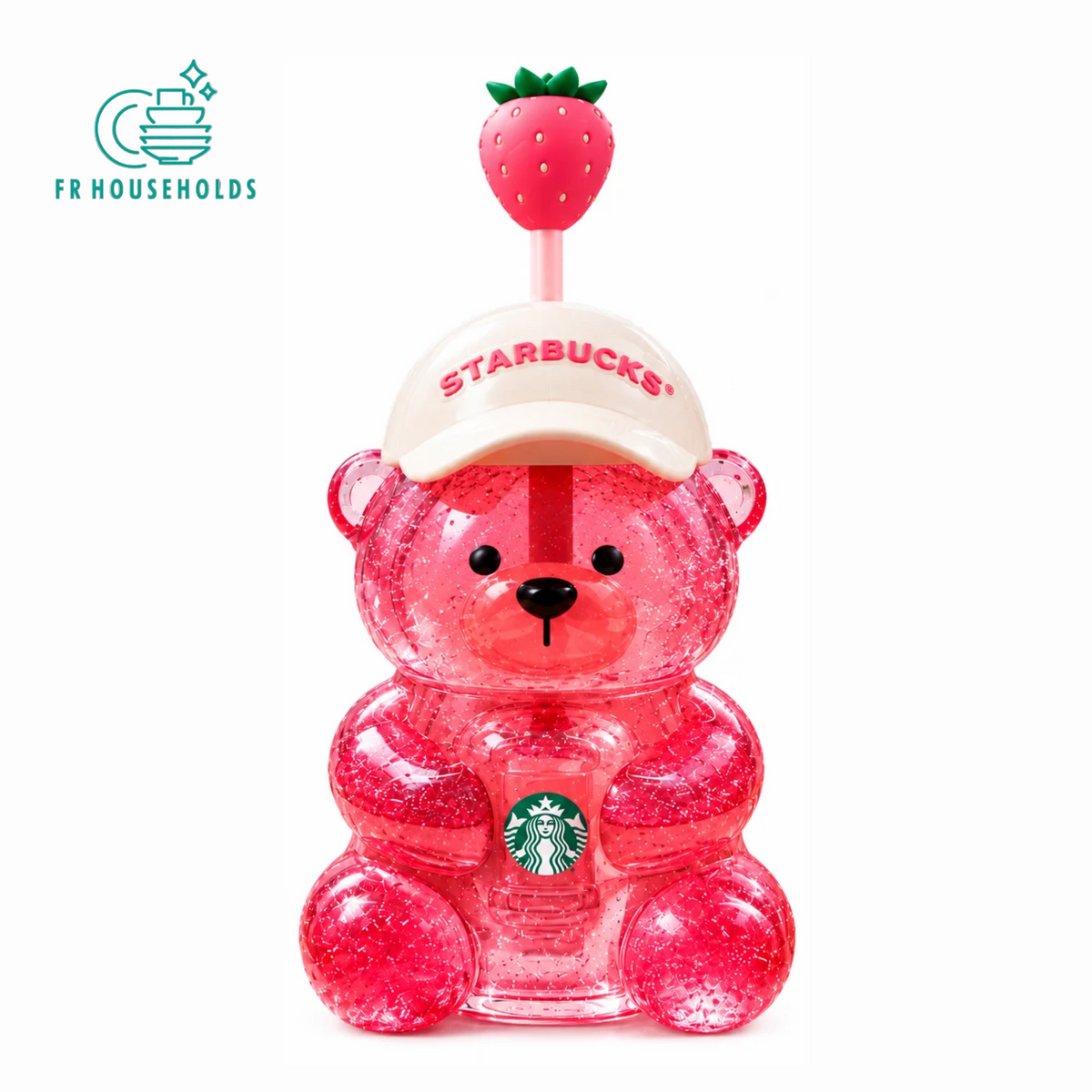 Starbucks Bearista Bear-Shaped Cup with Straw – Pink Hat