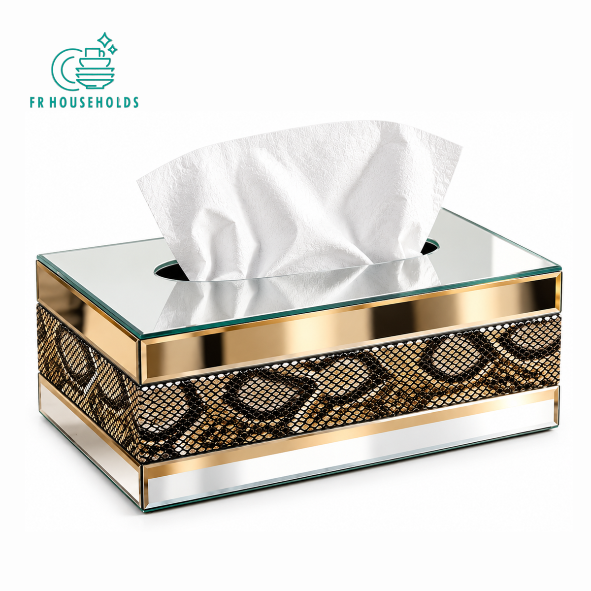 Mirrored Snake Print Tissue Box Cover