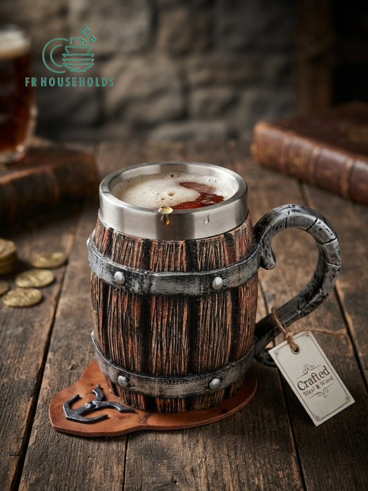American Barrel Mug with Stainless Steel Interior | FR HOUSEHOLDS