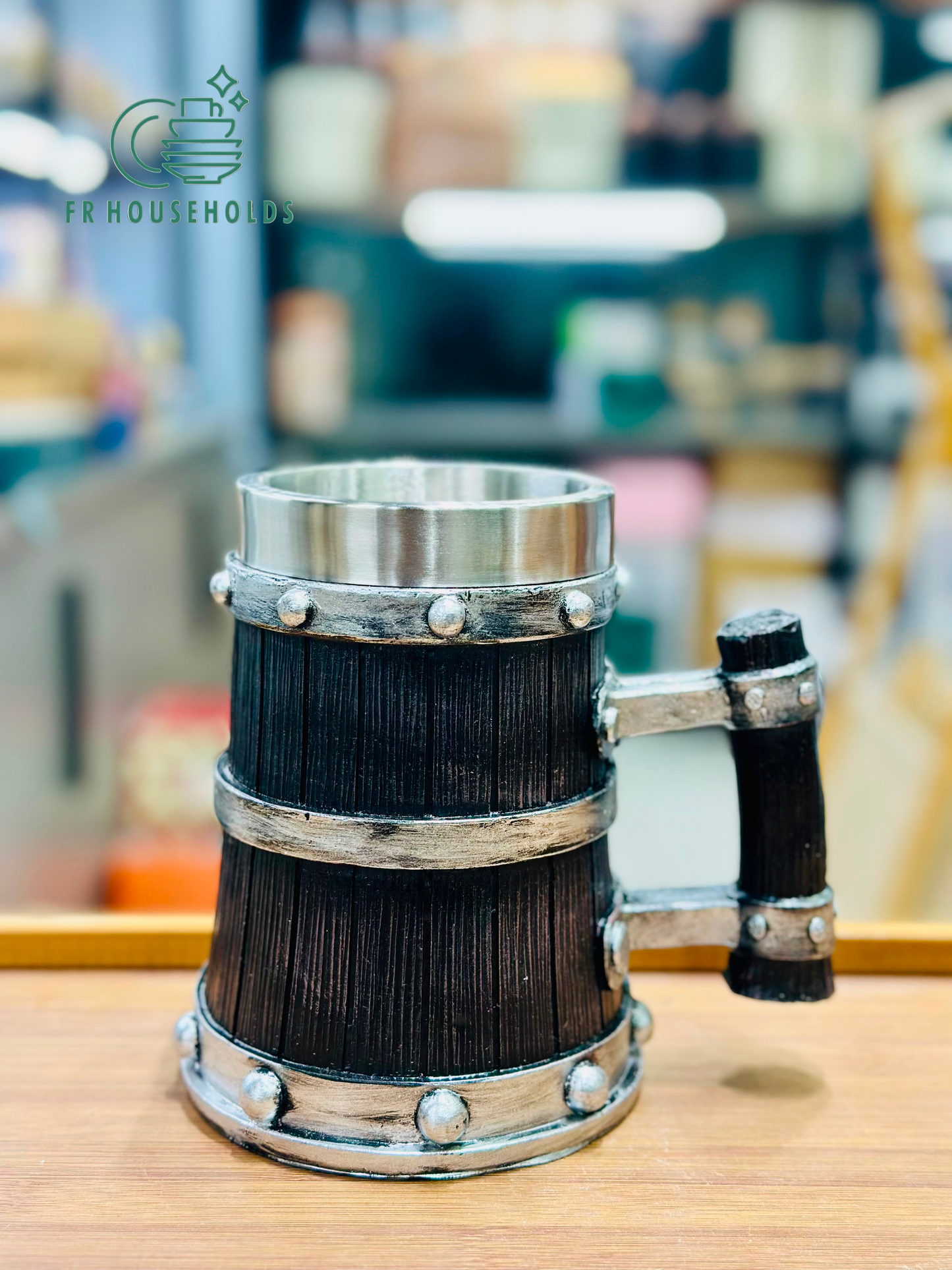 Viking Barrel Style Stainless Steel Coffee & Beer Mug | FR HOUSEHOLDS