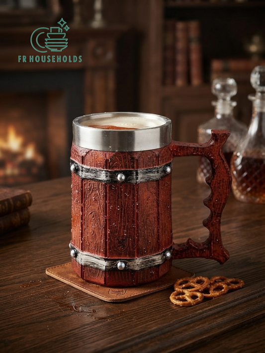 Ancient Barrel Mug 500ml with Stainless Steel Interior | FR HOUSEHOLDS
