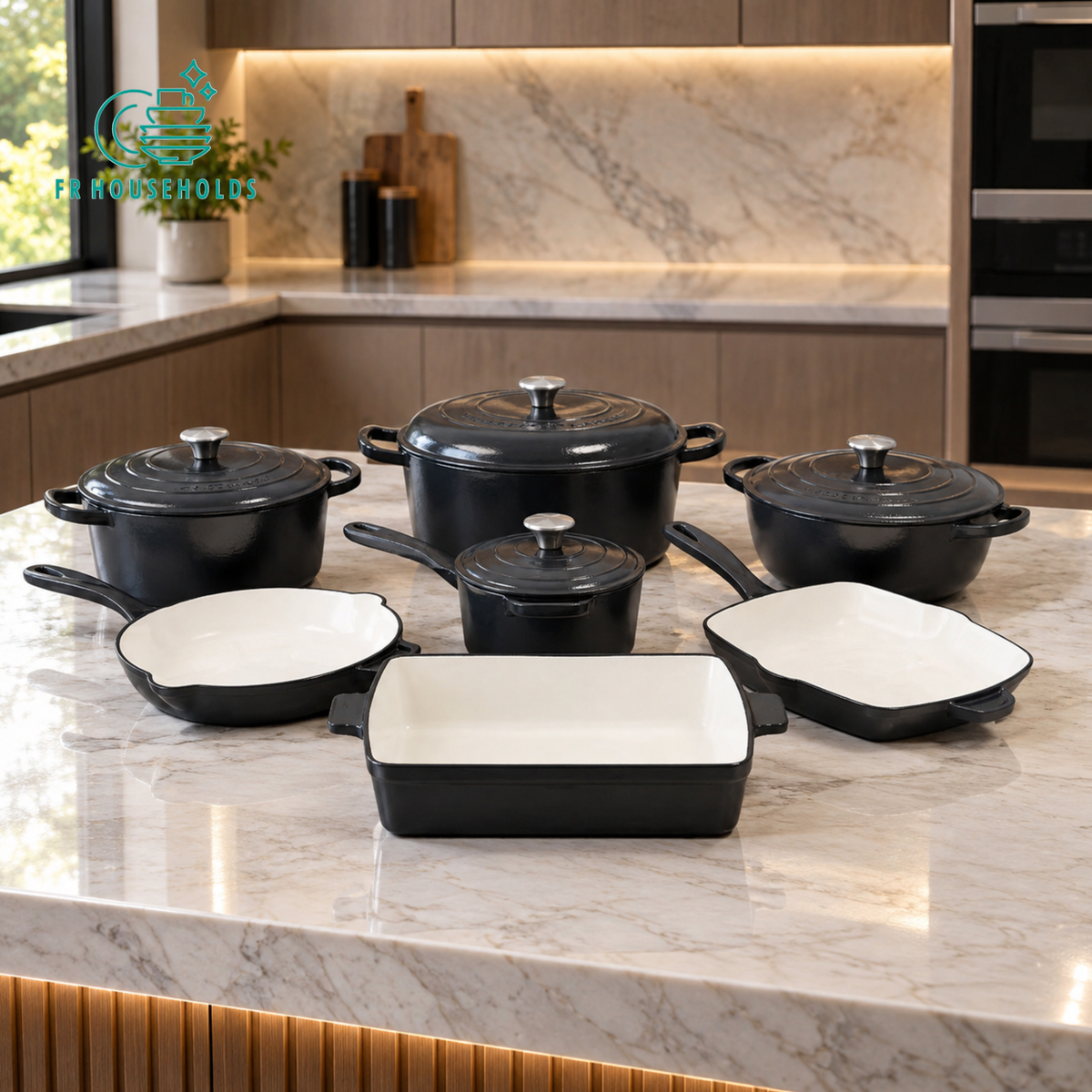 OSFĒ 11-Piece Enamel Cast Iron Cookware Set