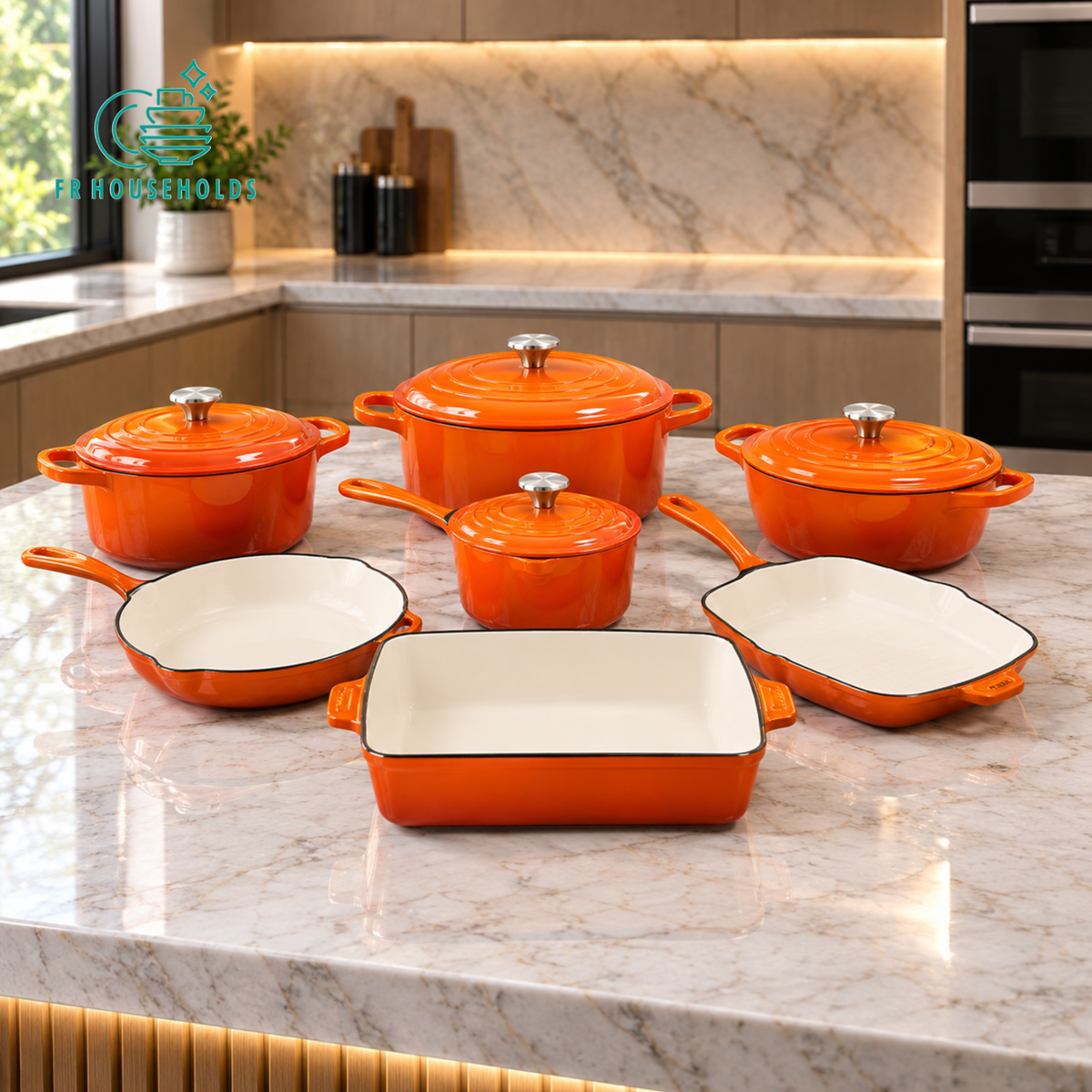 OSFĒ 11-Piece Enamel Cast Iron Cookware Set