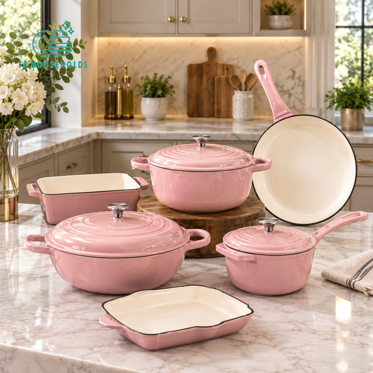 OSFĒ 11-Piece Enamel Cast Iron Cookware Set