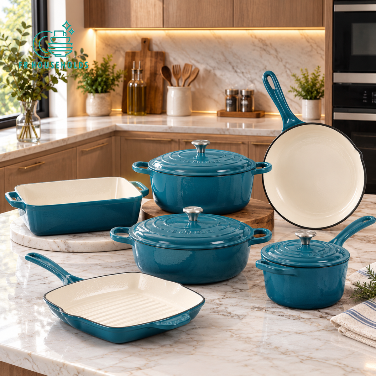 OSFĒ 11-Piece Enamel Cast Iron Cookware Set