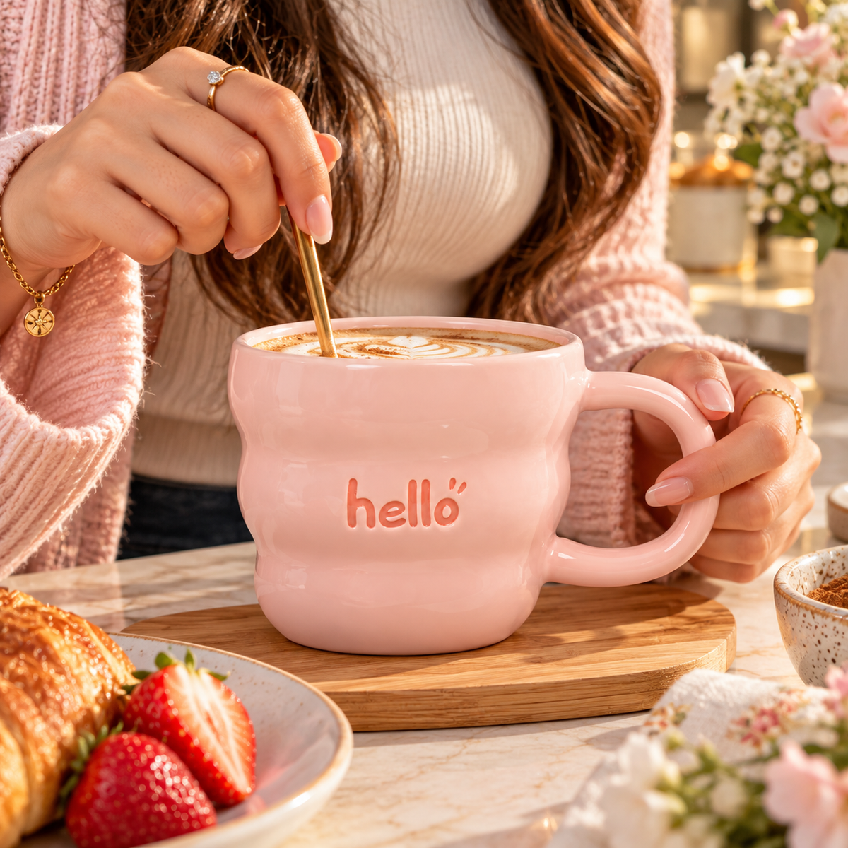 Pastel Colour Coffee Mug – Hello, Relax, Smile & Lucky