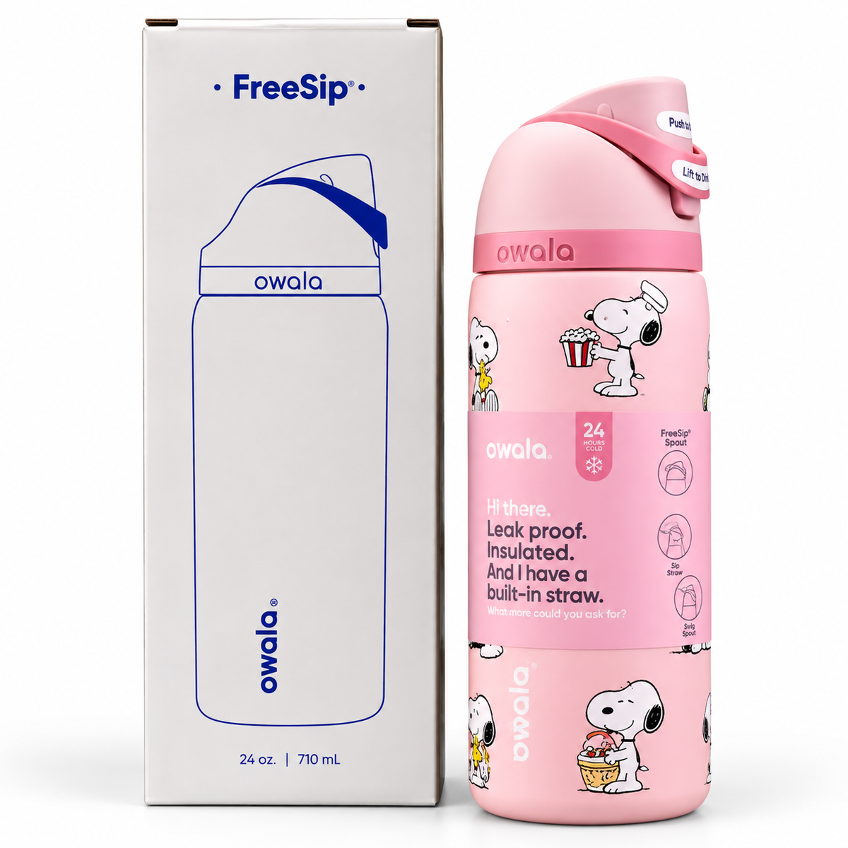 Owala FreeSip® Water Bottle - 32oz | Snoopy Peanuts