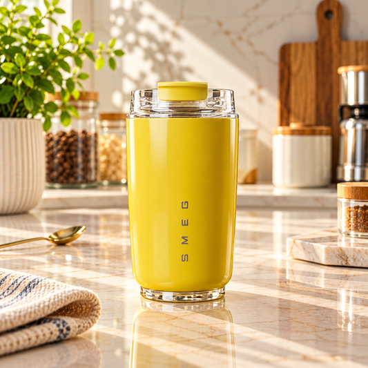 SMEG Style Sunburst Gold Insulated Coffee Travel Mug – 320ml