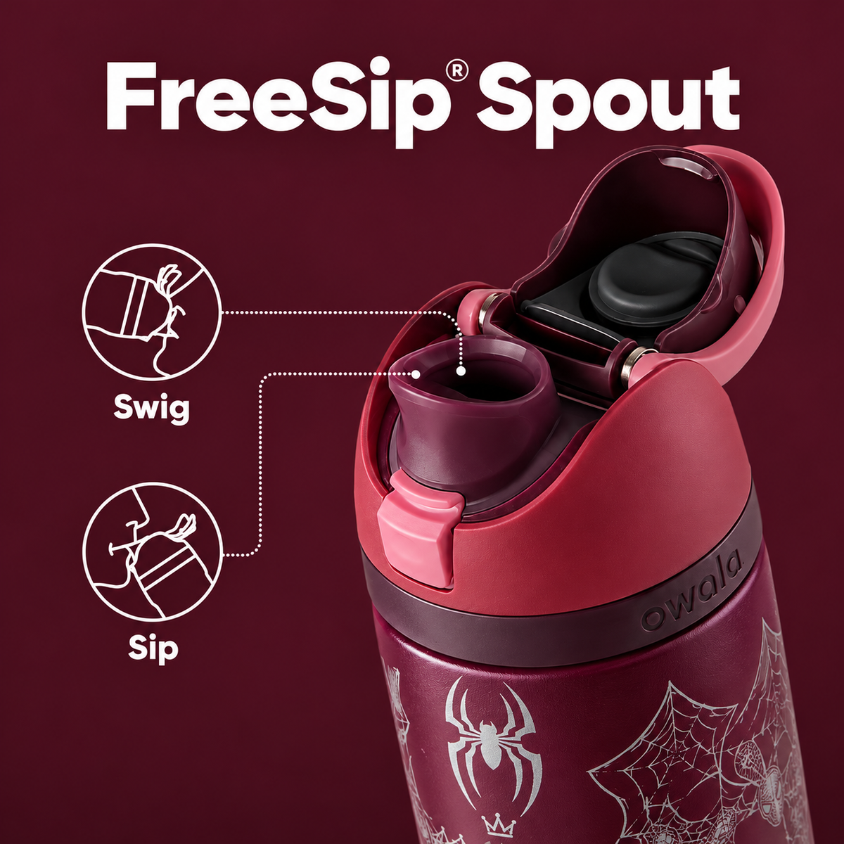 Owala FreeSip® Water Bottle - 32oz | Marvel Spider-Man