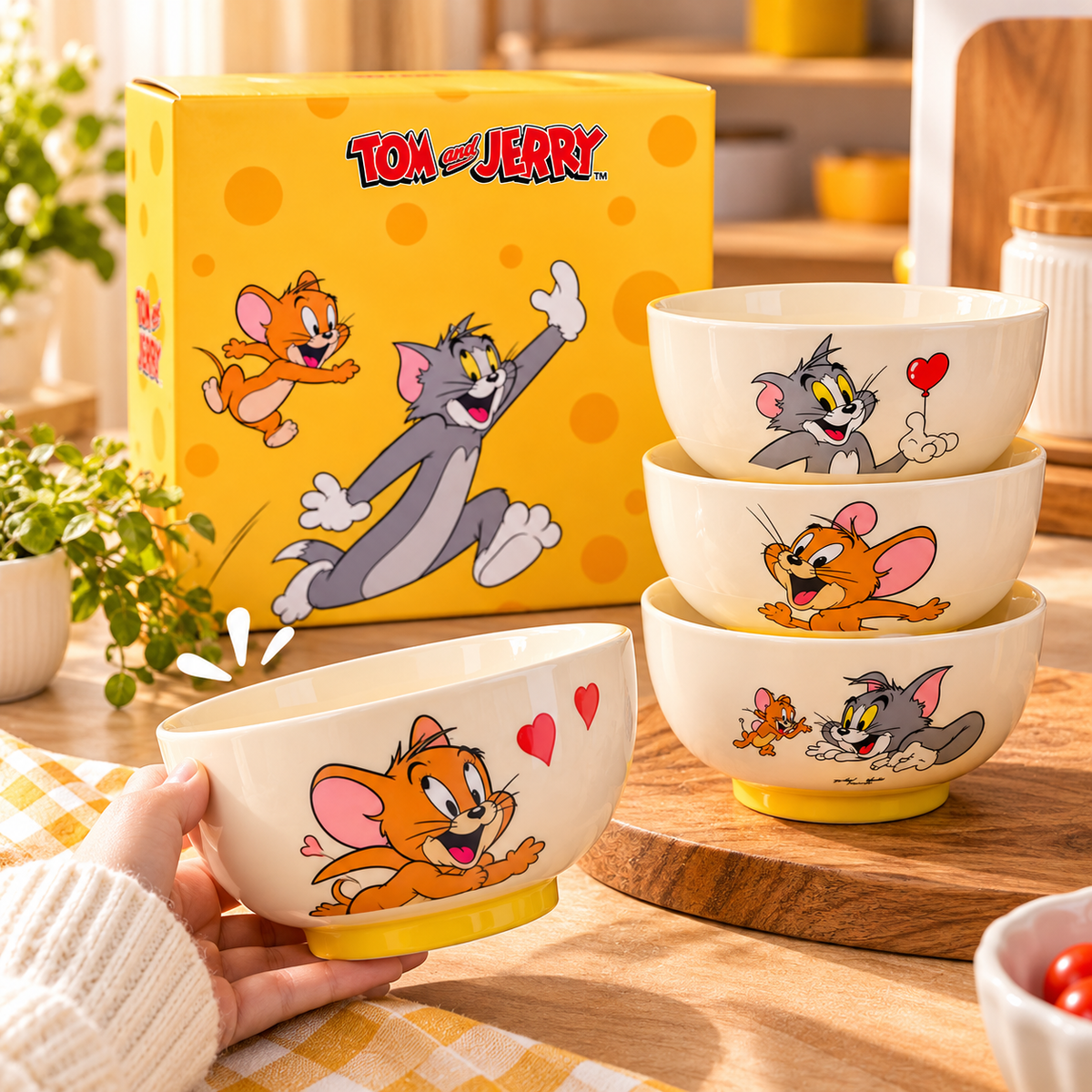 Tom & Jerry 4 Pieces Premium Ceramic Bowl Set