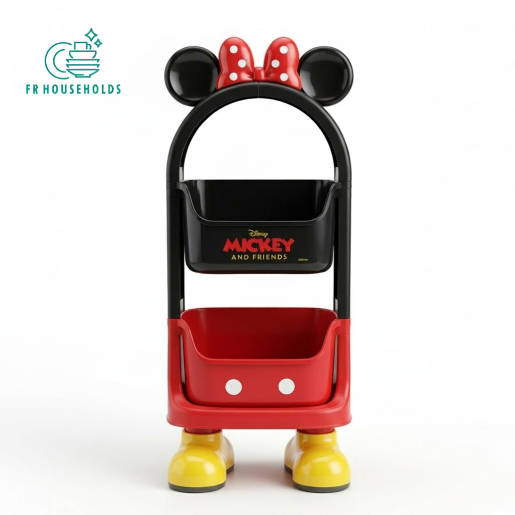 2-Tier Disney Mickey & Minnie Mouse Utility Rolling Storage Cart